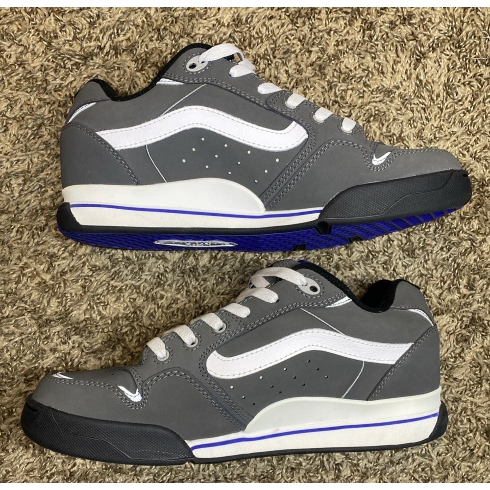 Vans Rowley XLT Skate Shoes Mens 9 Grey White Blue Geoff Rowley Signature Y2K